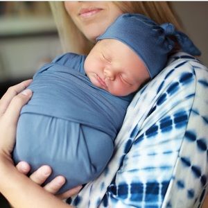Milkmaid Goods Pacific Blue Swaddle and Hat Set